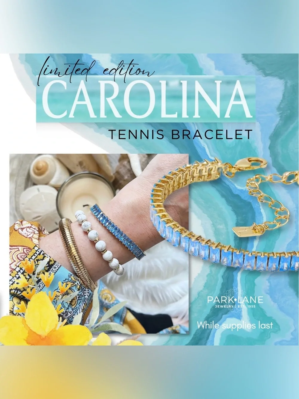 Park Lane “Carolina” Tennis Bracelet! NWOT!